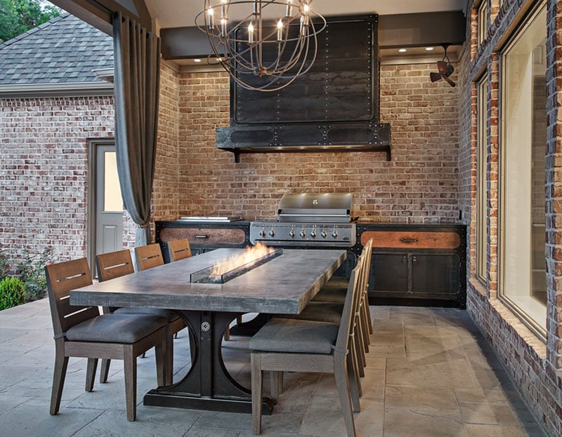 Antique Inspired Kitchen With Brick Wall