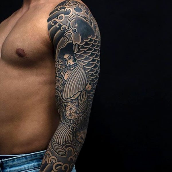 Black And Grey Sleeve Tattoo1