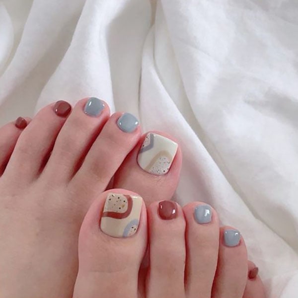 Blue Brown And Cream Pedicure