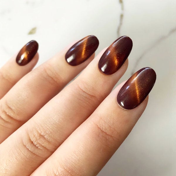 Brown Cat Eye Nails