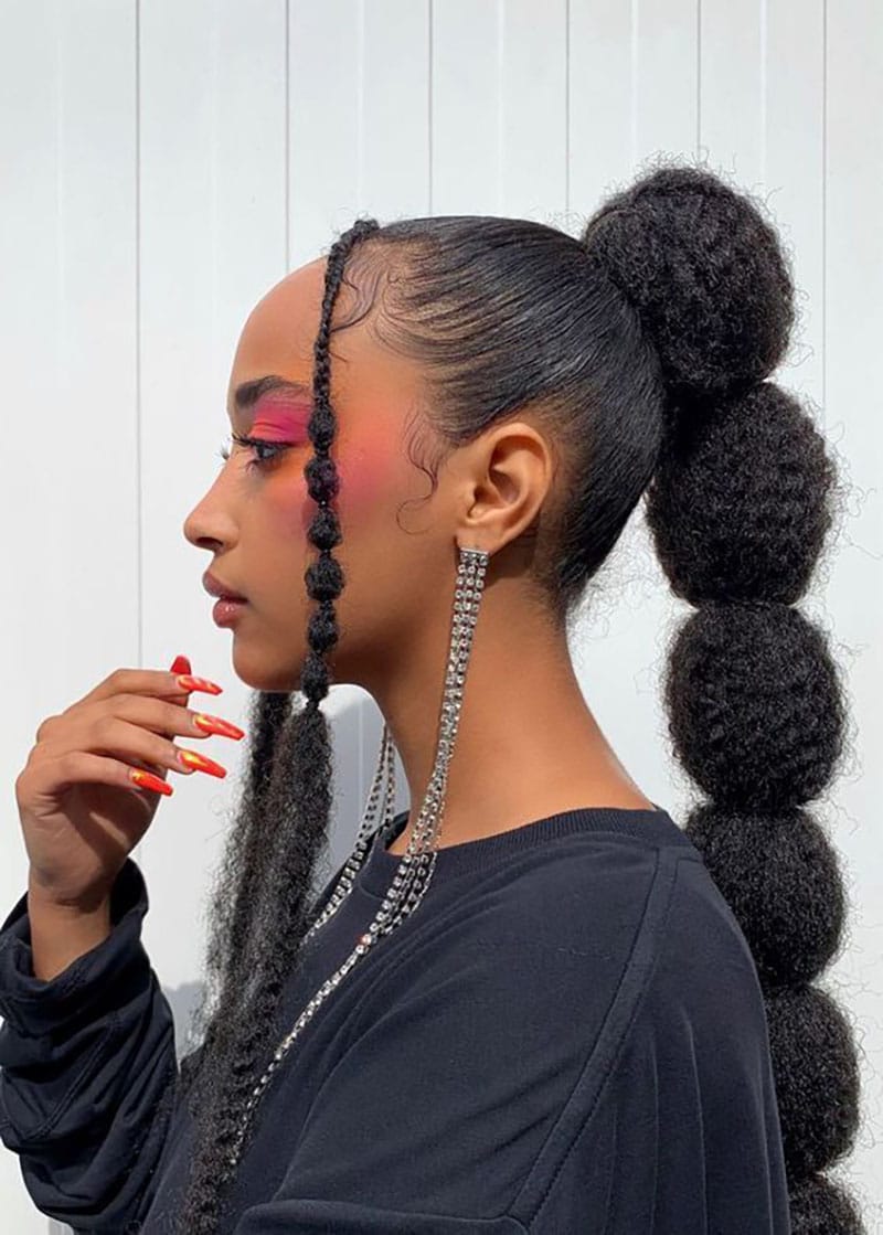 Bubble Braids With Natural Hair