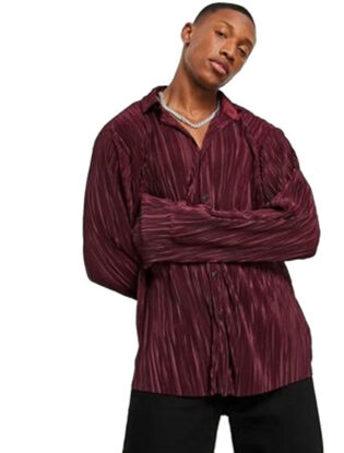 Burgundy Plisse Shirts