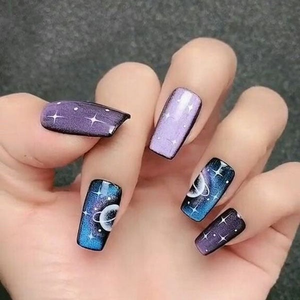 Cat Eye Galaxy Nails