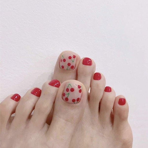 Cherry Toe Nails