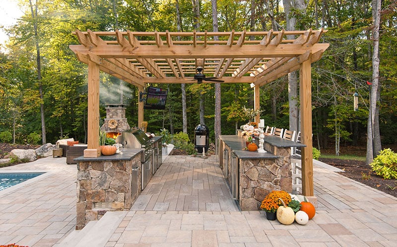 Country Pergola Outdoor Kitchen