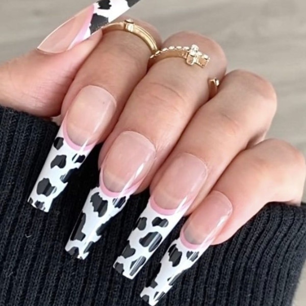 Cow Print Nail Tips