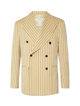 Cream Pinstripe Blazer