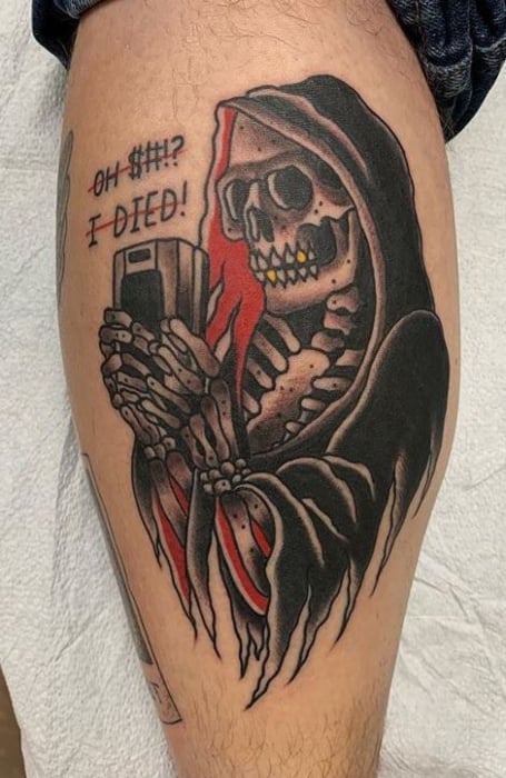 Funny Grim Reaper Tattoo