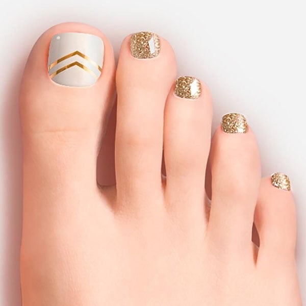 Gold Toe Nail Design