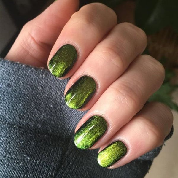 Green Cat Eye Nails