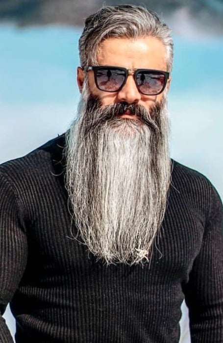 Grey Hair Viking Beard