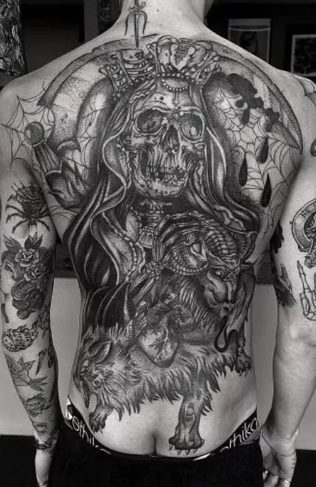 Grim Reaper Back Tattoo