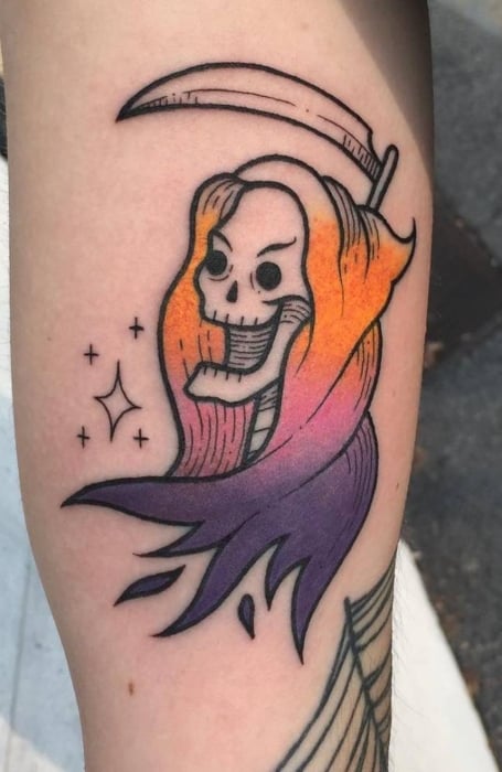 Grim Reaper Bicep Tattoo