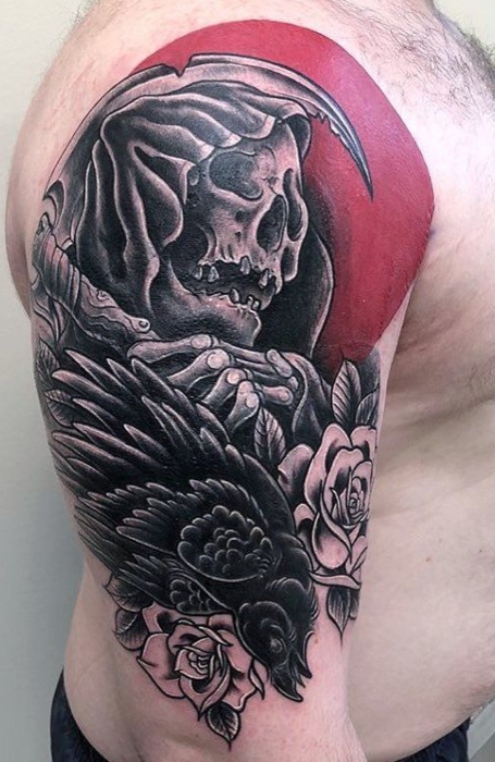 Grim Reaper Cover Up Tattoo