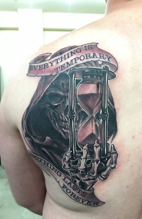 Grim Reaper Hourglass Tattoo
