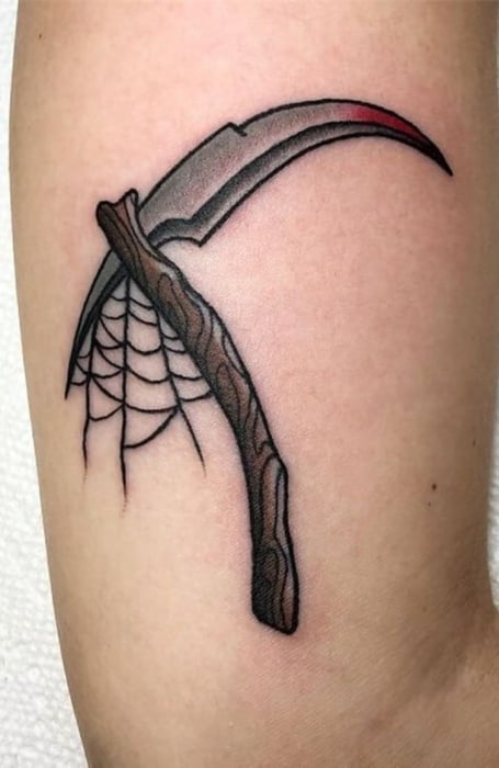 Traditional head scythe  Shades of Grey Tattoo Studio  Facebook