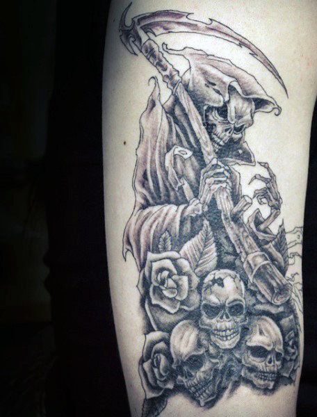 Grim Reaper Skull Tattoo