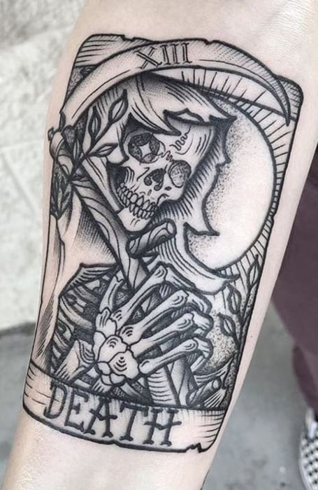 Grim Reaper Tattoo Outline