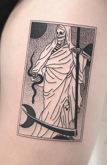 Minimalist Grim Reaper Tattoo