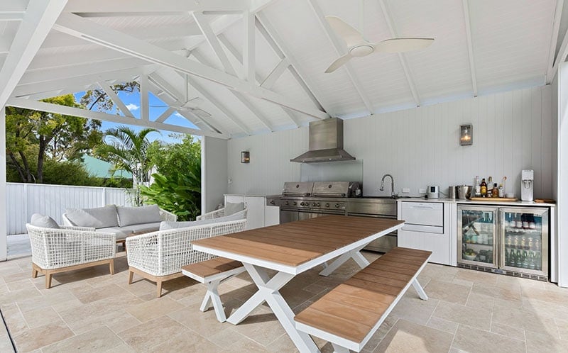 Outdoor Kitchen With Gable Roof