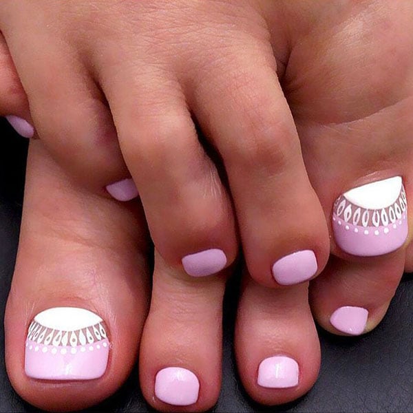 Pink Summer Toe Nail Design