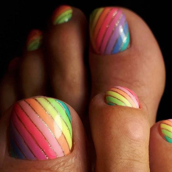 Pride Toe Nail Design