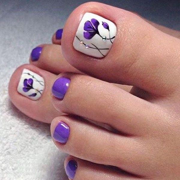 Purple Toe Nail Design