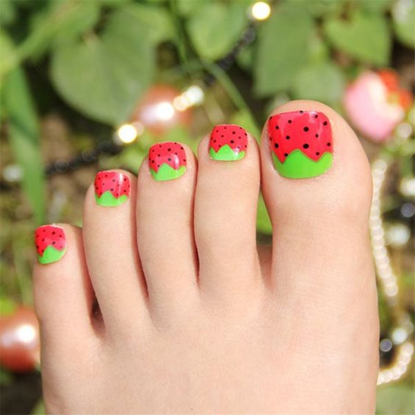 Strawberry Toe Nails