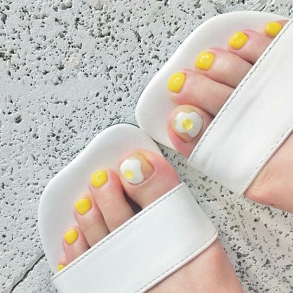 Sunny Side Up Toe Nail Art