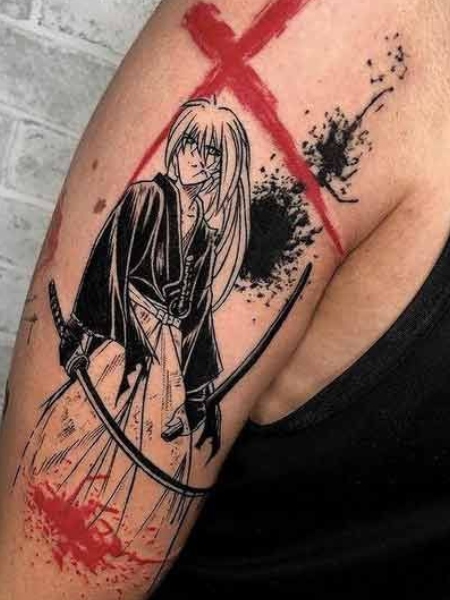 Trash Polka Anime Tattoo