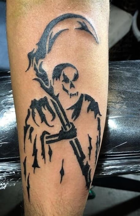 Tribal Grim Reaper Tattoo