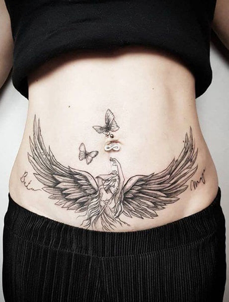 Angel Stomach Tattoo1