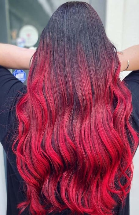 Black And Red Ombre Hair