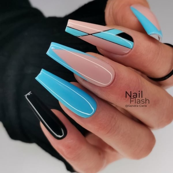 Blue Acrylic Nails Coffin