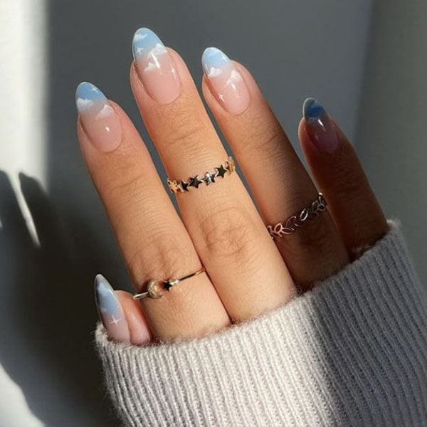 Blue Cloud Nails