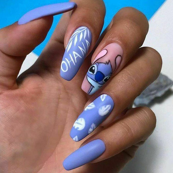 Blue Disney Nails