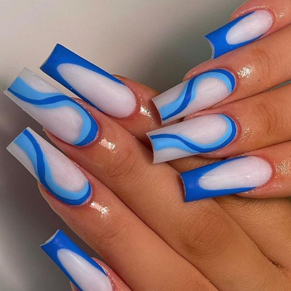 Blue Matte Swirls