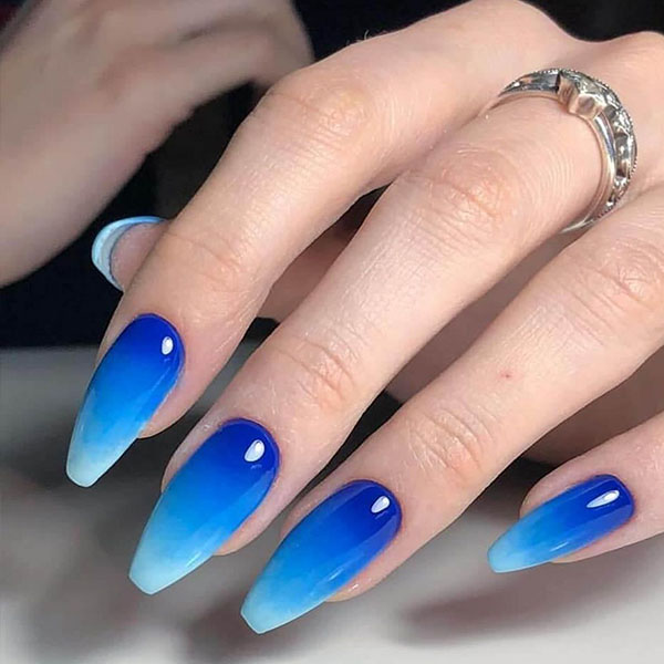 Blue Ombre Nails