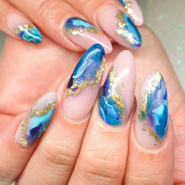 Blue Ocean Inspired Nails