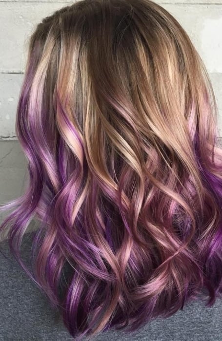 Brown Hair With Purple Highlights