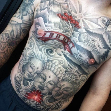 Buddha Stomach Tattoo1