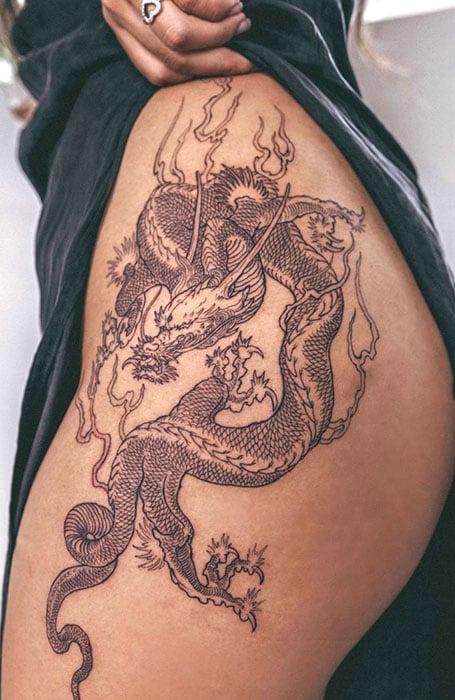 Dragon Hip Tattoo