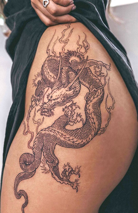 Dragon Hip Tattoo