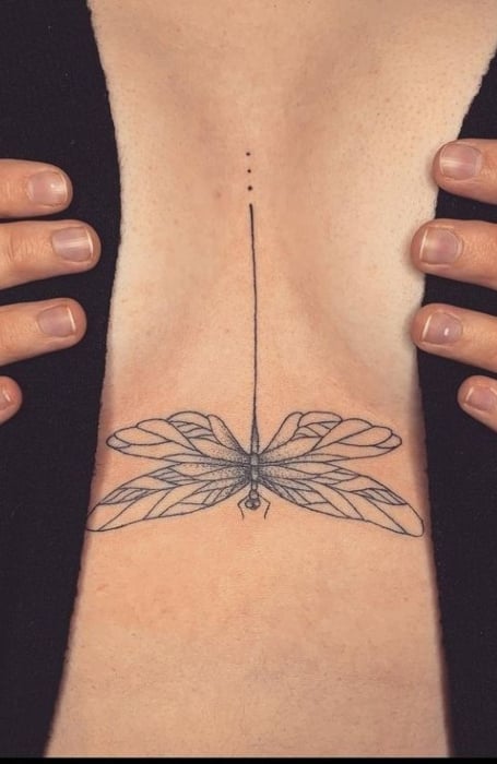 Dragonfly Sternum Tattoo