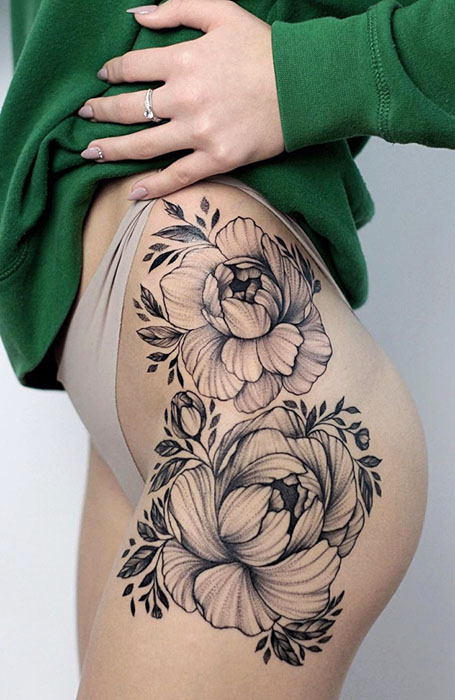 Floral Hip Tattoo