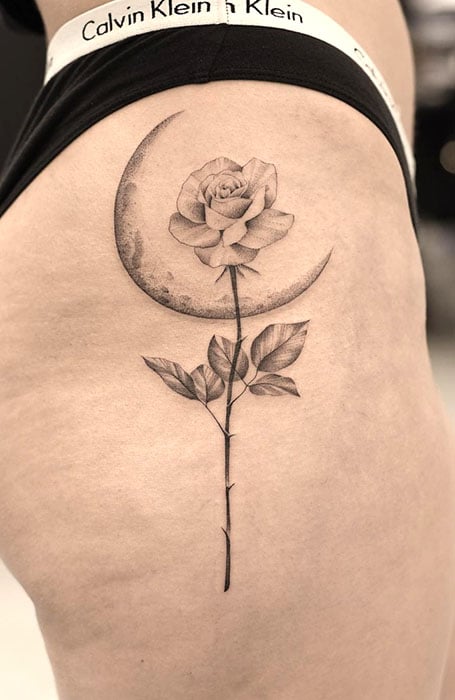 rose hip tattoos for women