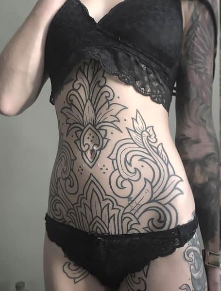 Female Abdomen with Tattoo (2) Stock Image - Image of cute, sensuality:  20811525