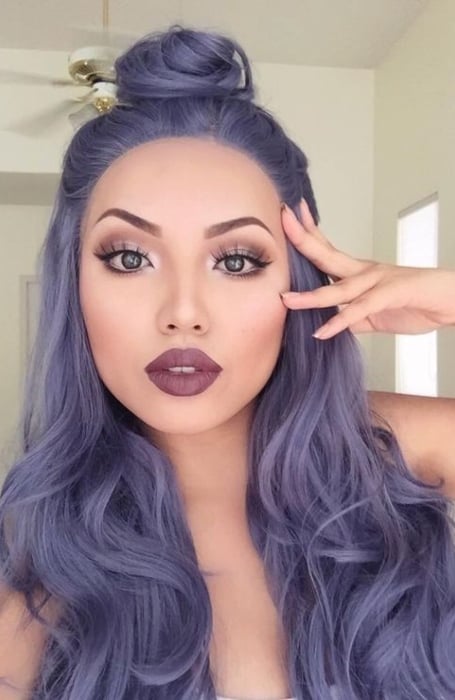 Grayish Purple Hair