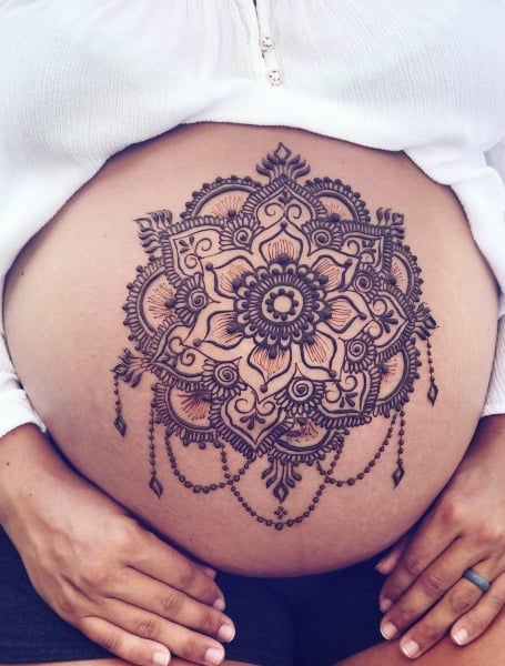 Henna Stomach Tattoo