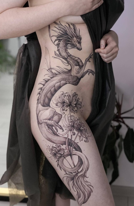 Hip To Thigh Tattoo